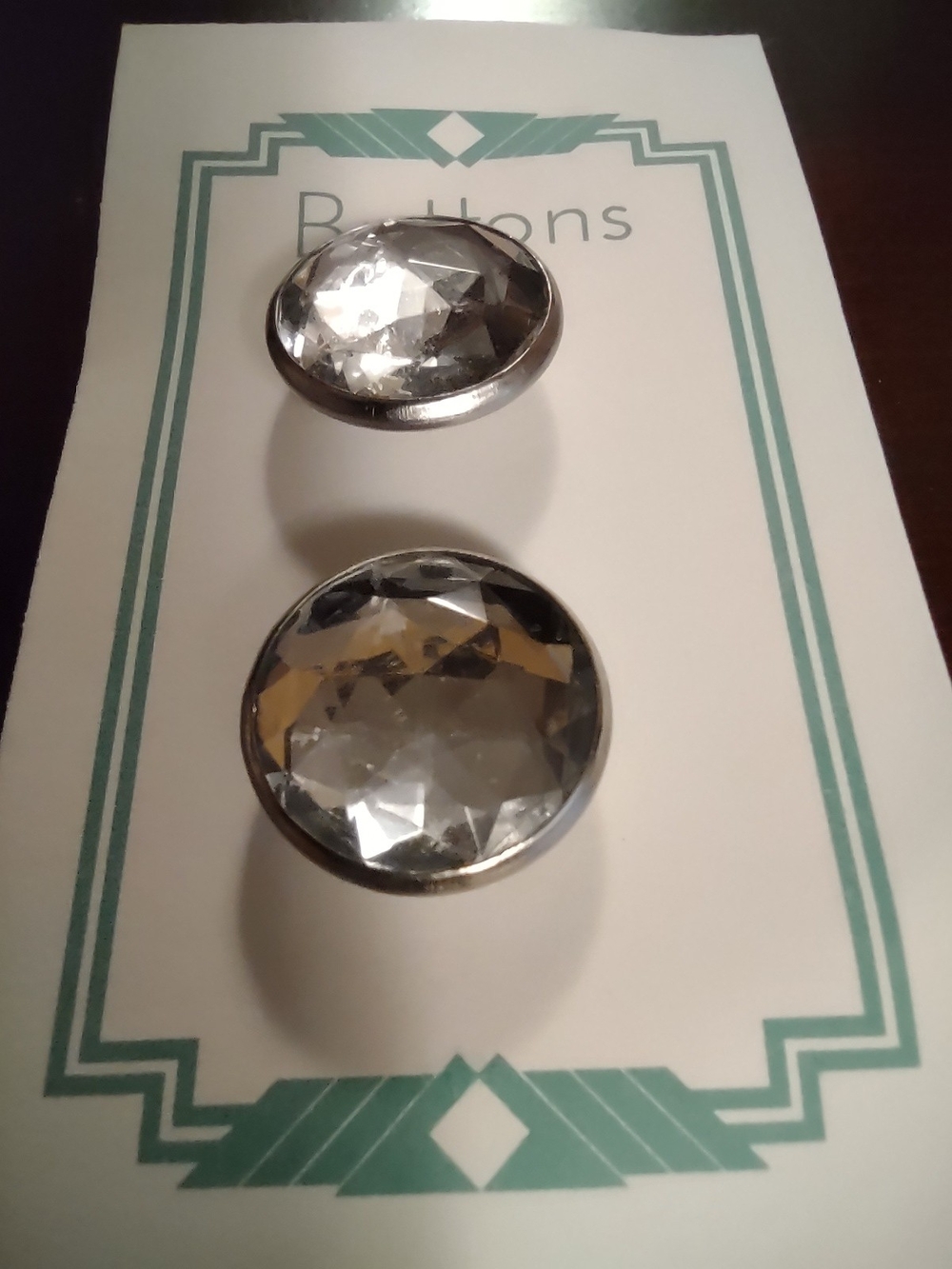 buttons Silver Faceted Decorative Buttons (2-Pack)